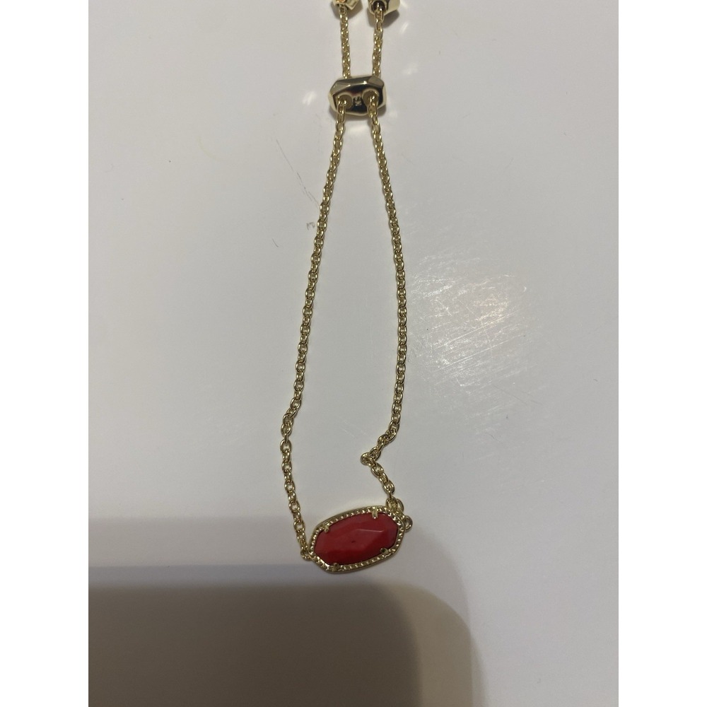🆕 Kendra Scott Gold Ruby Red Adjustable Bracelet | One Size | with Tag